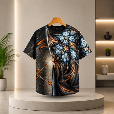 Mandala Printed Premium T-Shirt- ASH