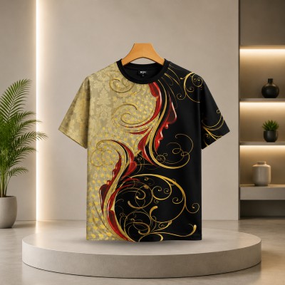 Mandala Printed Premium T-Shirt- BEIGE