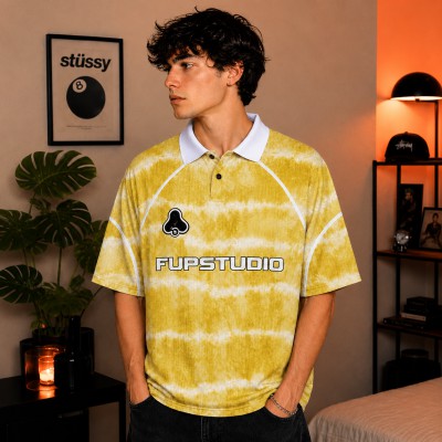 MARBLE DRIFT POLO- YELLOW