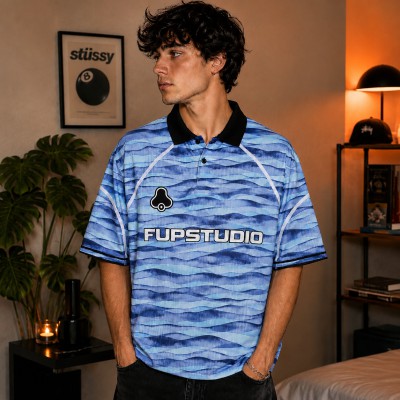 MARBLE DRIFT POLO- SKY BLUE