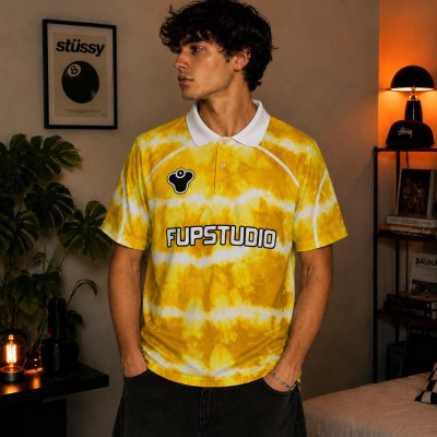MARBLE DRIFT POLO- YELLOW