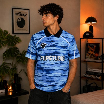 MARBLE DRIFT POLO- SKY BLUE