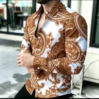 Sublimition Full Sleeve Shirt -Caramel Brown