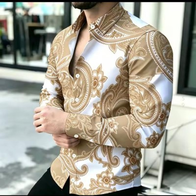 Sublimition Full Sleeve Shirt- Golden Beige